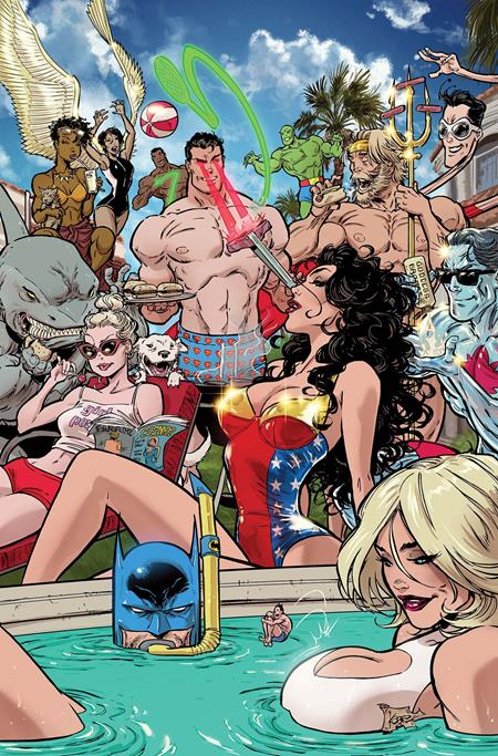 PRE-SALE: JUSTICE LEAGUE UNLIMITED #21 CVR F KAARE ANDREWS SWIMSUIT CARD STOCK VAR