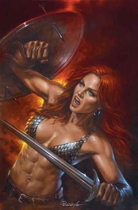 PRE-SALE: RED SONJA SHE DEVIL WITH A SWORD #5 CVR F LUCIO PARRILLO METAL PREMIUM VAR
