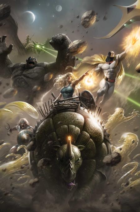 PRE-SALE: SPACE GHOST VS THE HERCULOIDS #1 CVR G FRANCESCO MATTINA METAL PREMIUM COVER VAR
