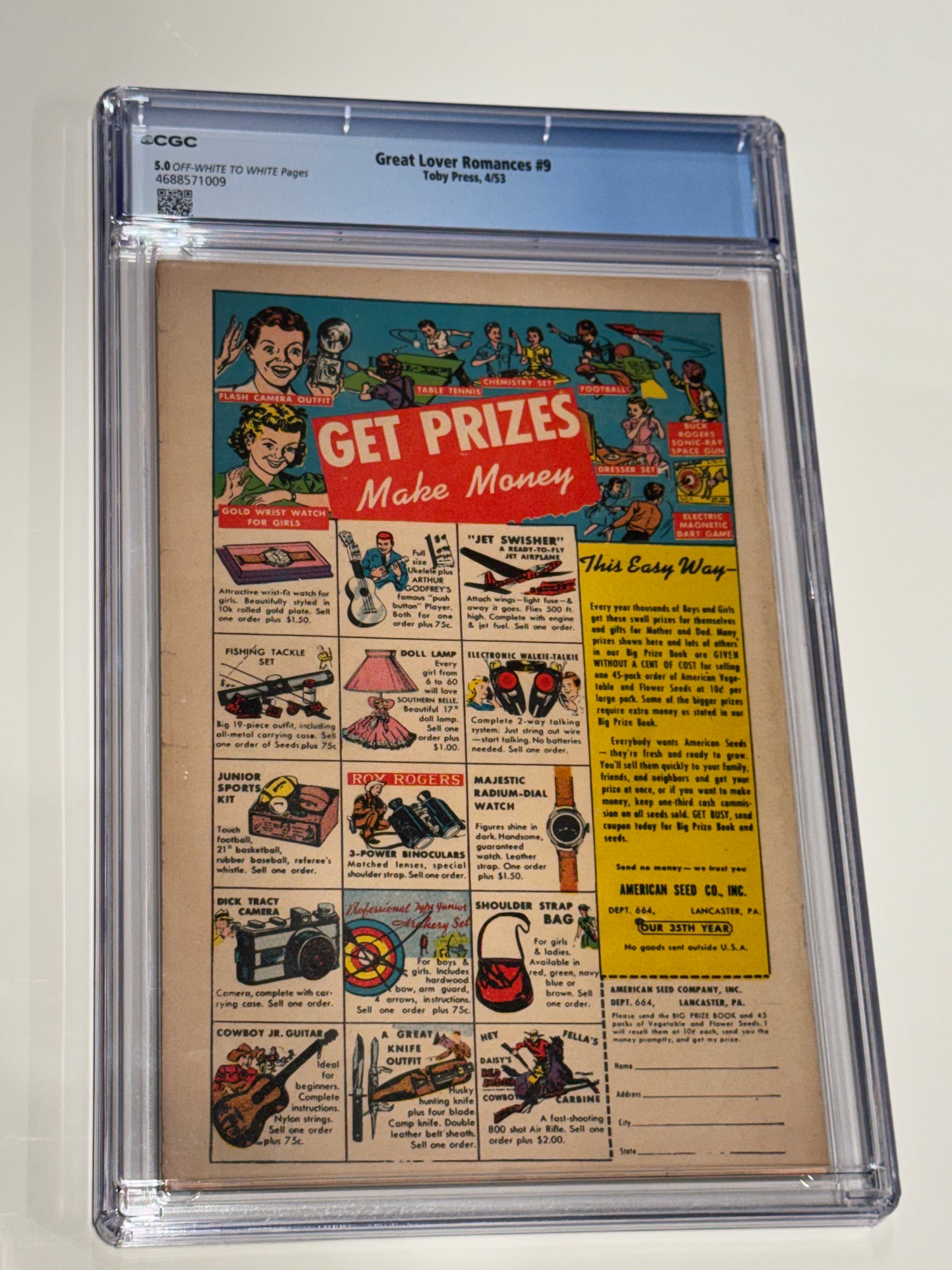 GREAT LOVER ROMANCES #9 CGC 5.0