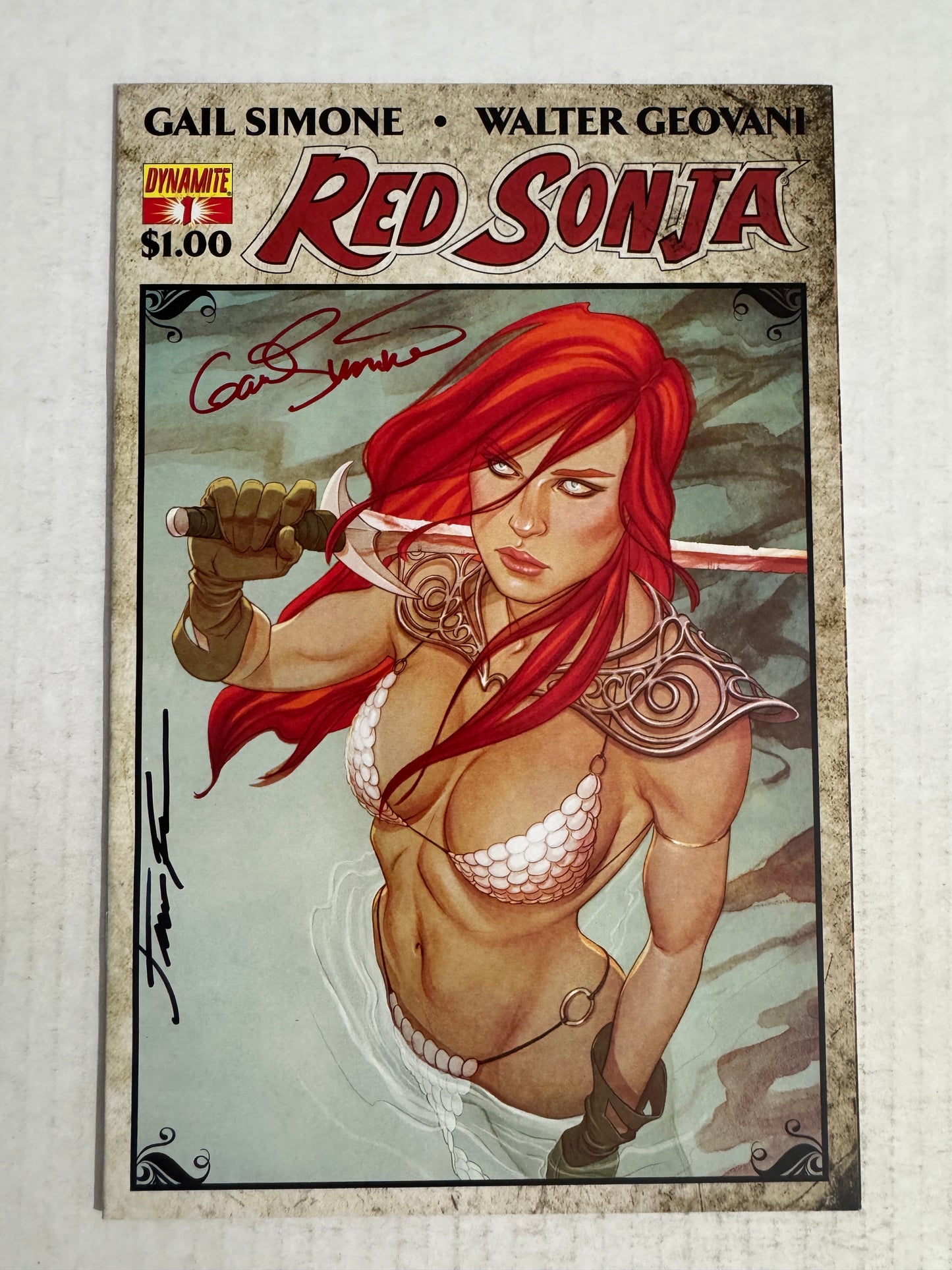 RED SONJA #1 Vol 2 NM Jenny Frison Dollar Book Variant SIGNED 2x