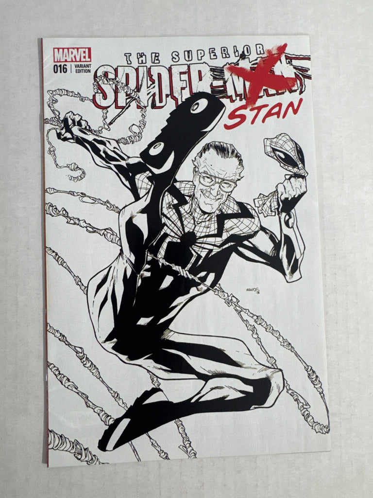 SUPERIOR SPIDER-MAN #16 VF- Humberto Ramos B/W Fan Expo Stan Lee Variant