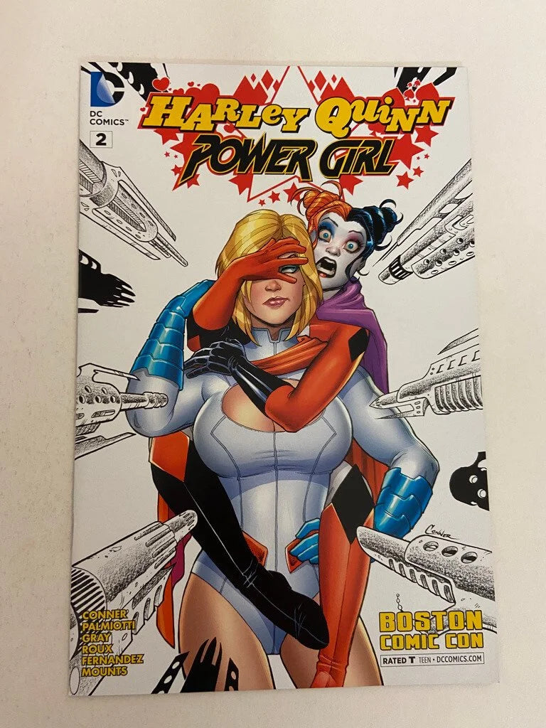 HARLEY QUINN POWER GIRL #2 NM Amanda Conner Boston Comic Con Variant