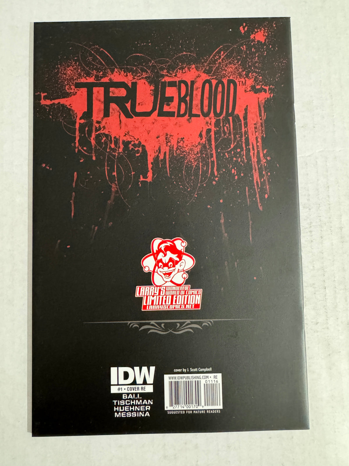 TRUE BLOOD #1 NM Larry's Wonderworld Exclusive J SCOTT CAMPBELL Red Foil Variant