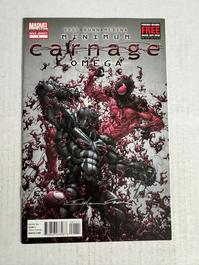 MINIMUM CARNAGE OMEGA #1 NM- SIGNED by Clayton Crain