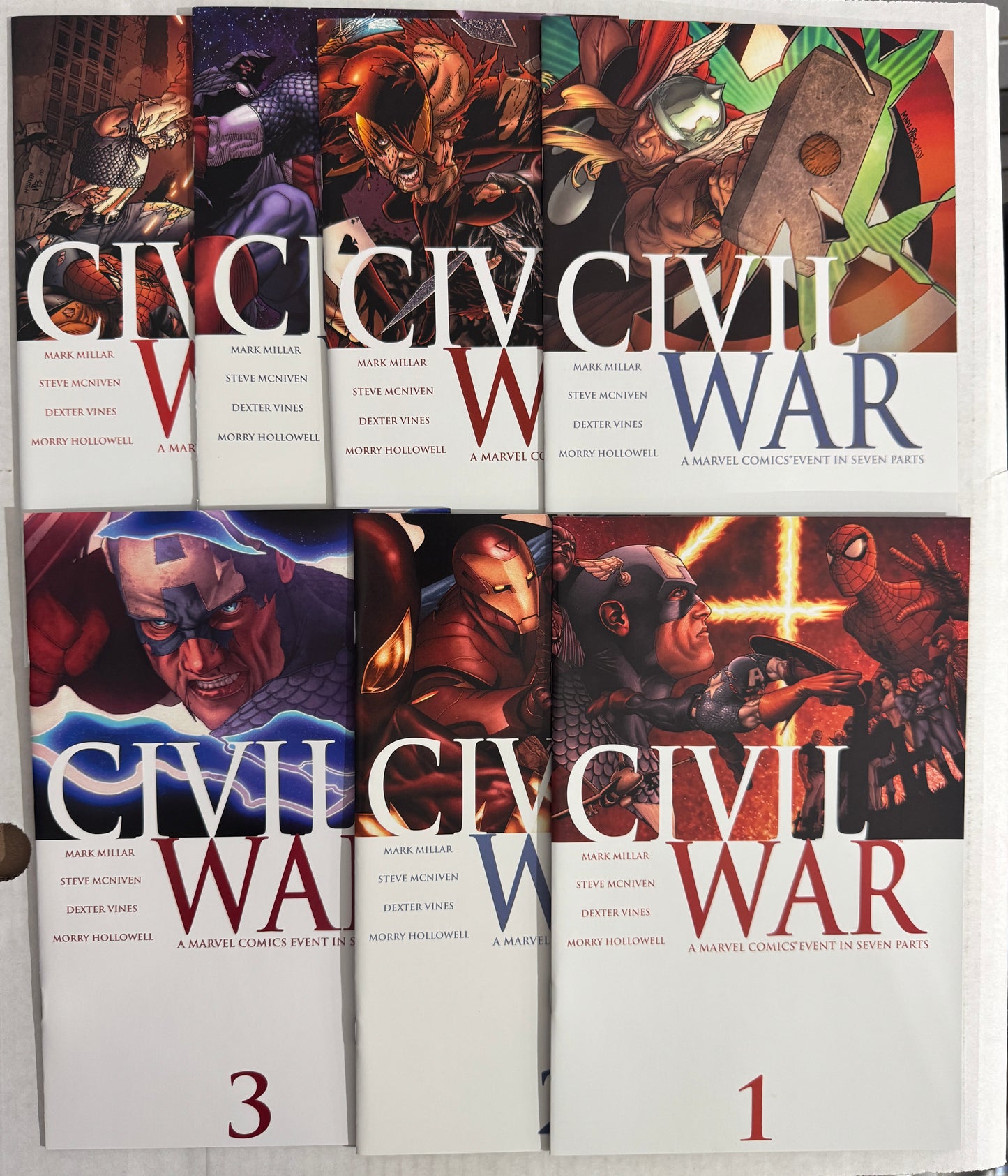 CIVIL WAR #1-7 Steve McNiven Cover SET