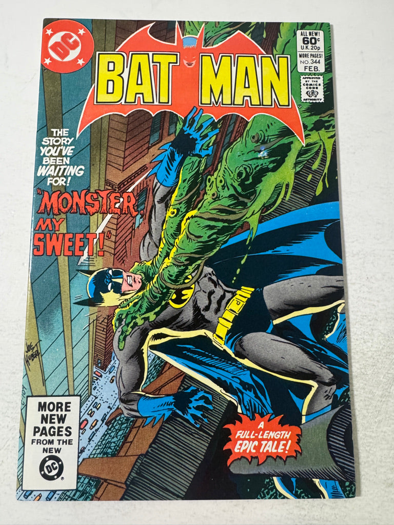 BATMAN #344 FN/VF Joe Kubert Cover