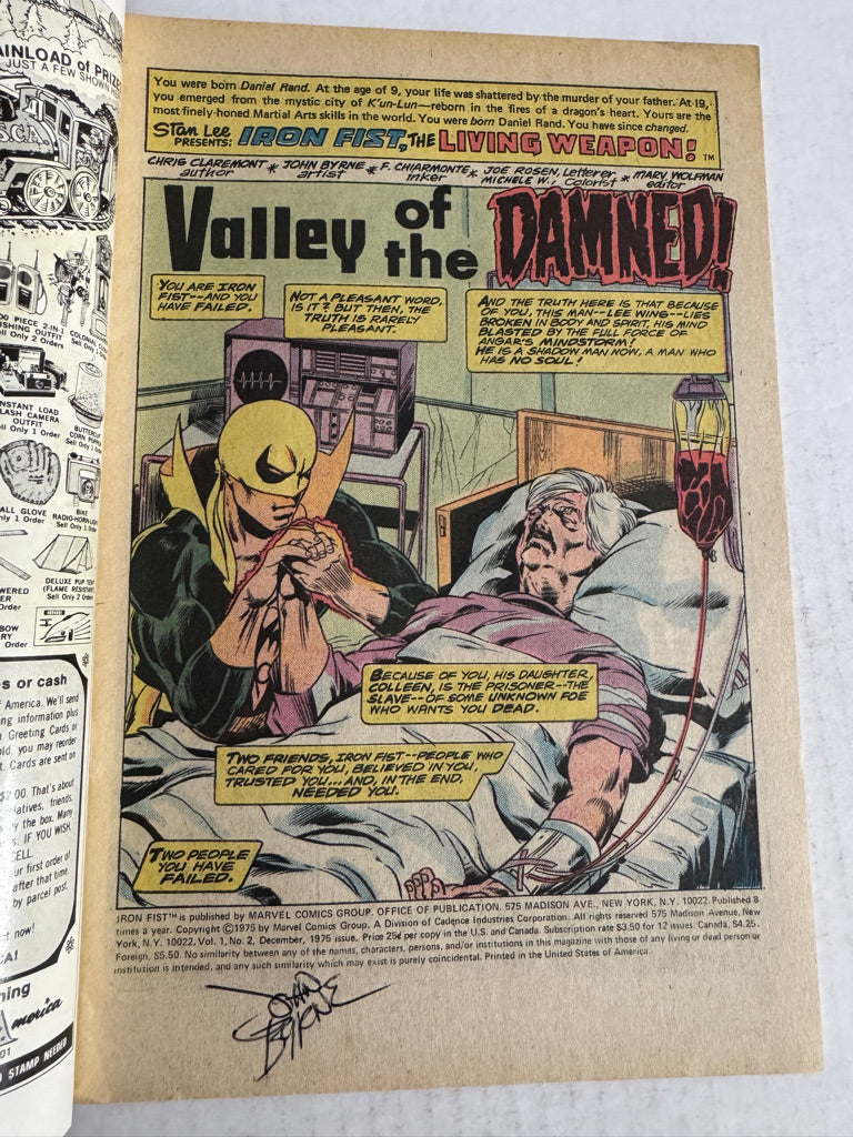 IRON FIST #2 VG+ SIGNED by John Byrne