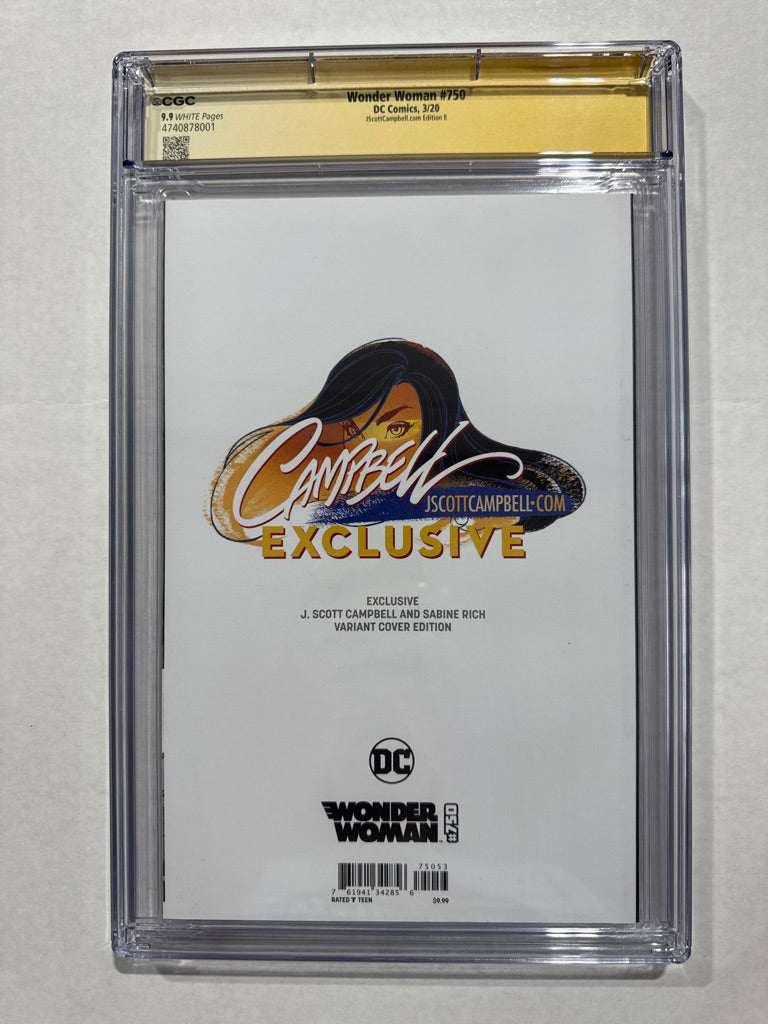 WONDER WOMAN #750 CGC SS 9.9 J Scott Campebll E Variant SIGNED