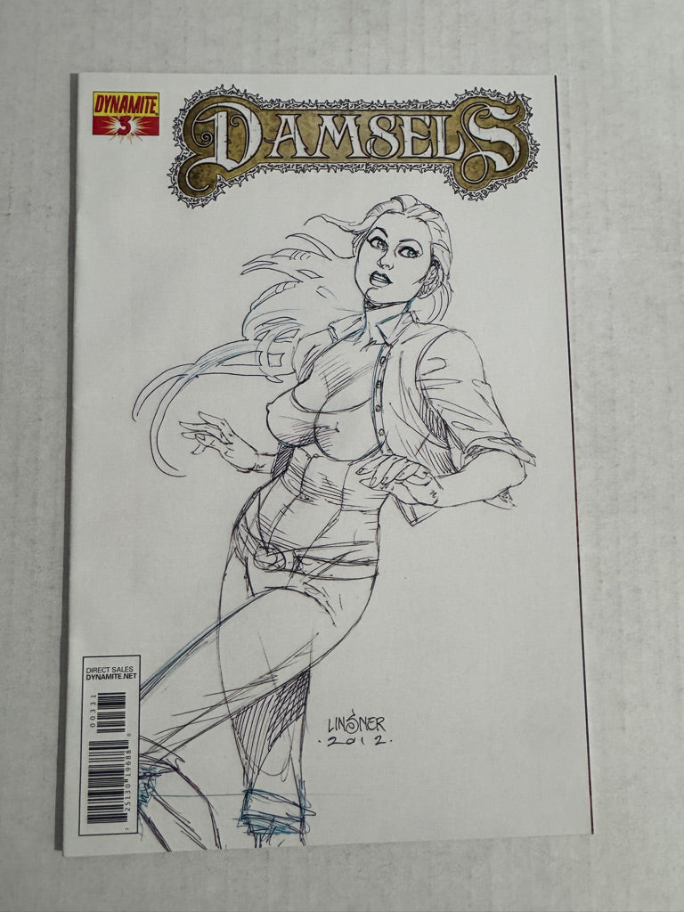 DAMSELS #3 NM- 1:25 Virgin Joseph Michael Linsner Sketch Variant