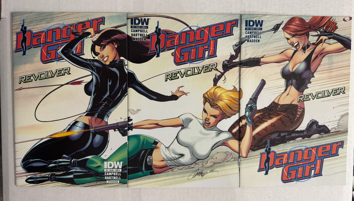 DANGER GIRL #2-4 NM J Scott Campbell Connecting Cover Set