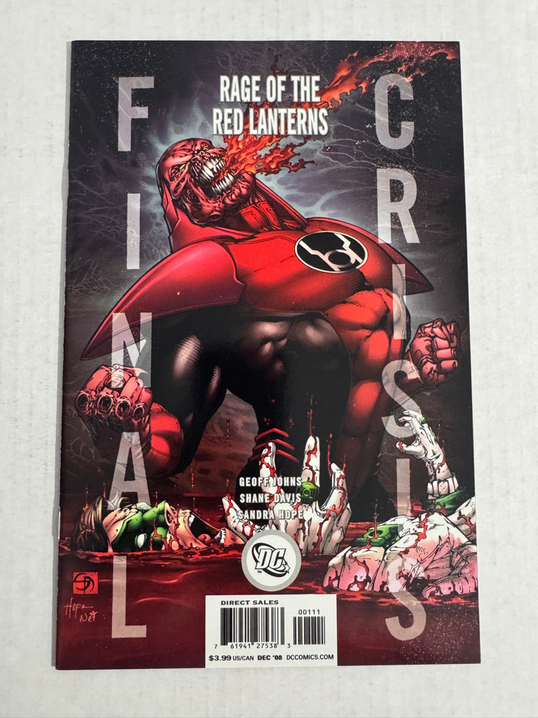 FINAL CRISIS RAGE OF THE RED LANTERNS #1 NM Shane Davis Variant 1ST APPEARANCE