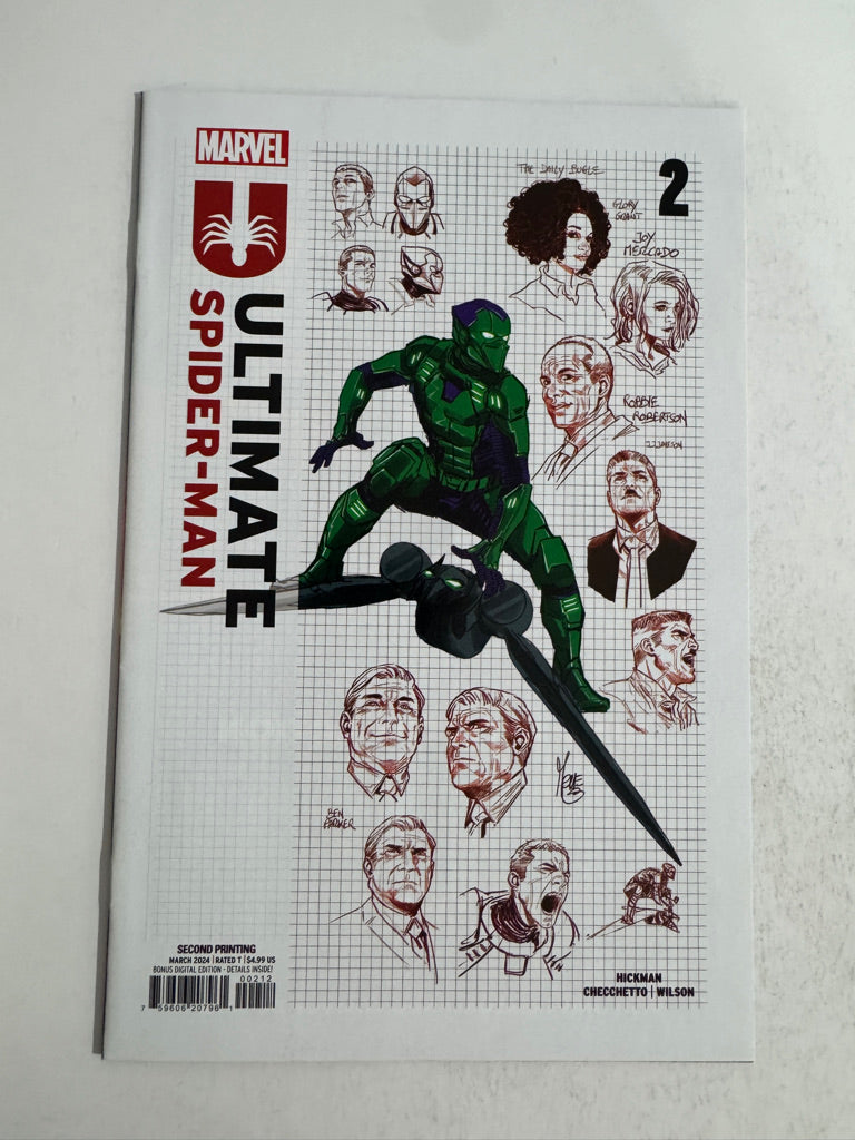 ULTIMATE SPIDER-MAN #2 Vol 4 NM 2nd Print Checchetto Design Variant