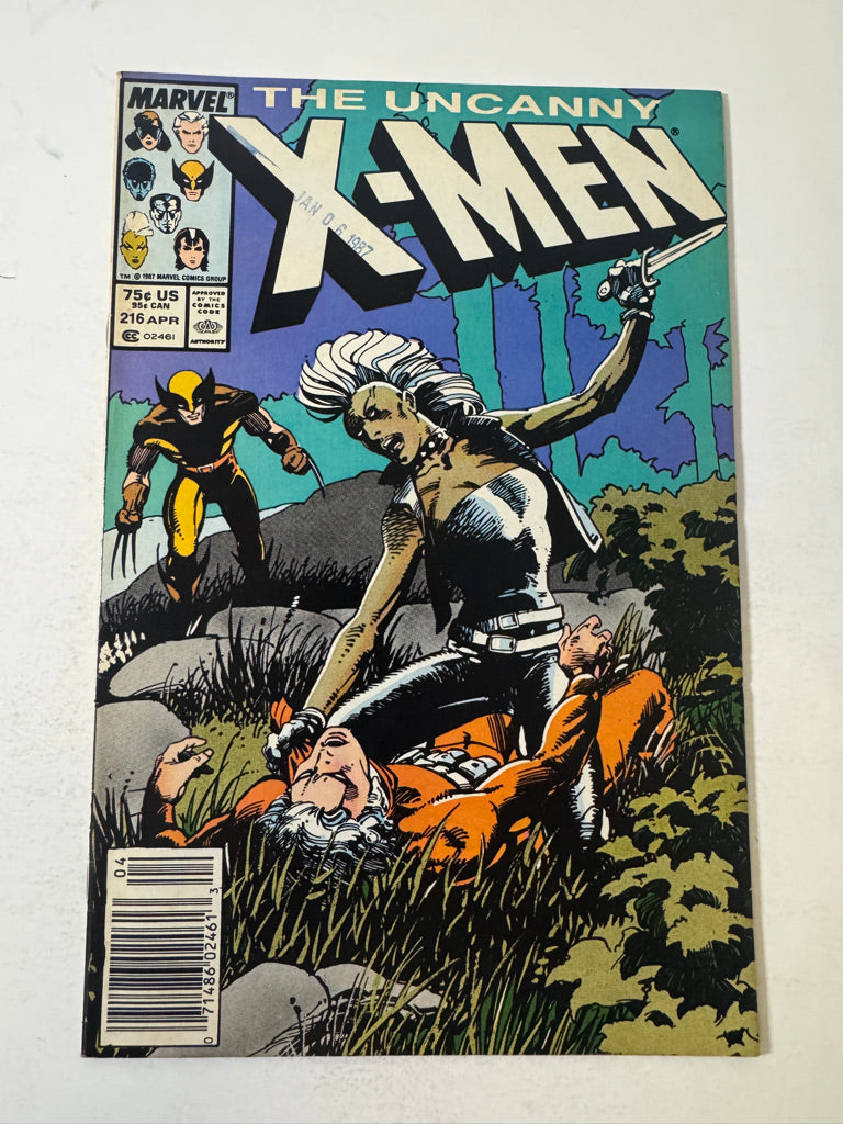 UNCANNY X-MEN #216 FN/VF NEWSSTAND Barry Windsor-Smith Cover