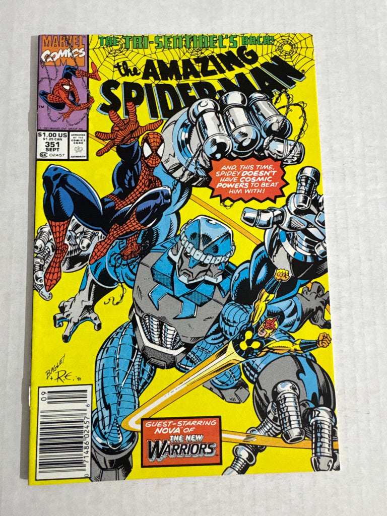 AMAZING SPIDER-MAN #351 VF/NM Mark Bagley Cover NEWSSTAND