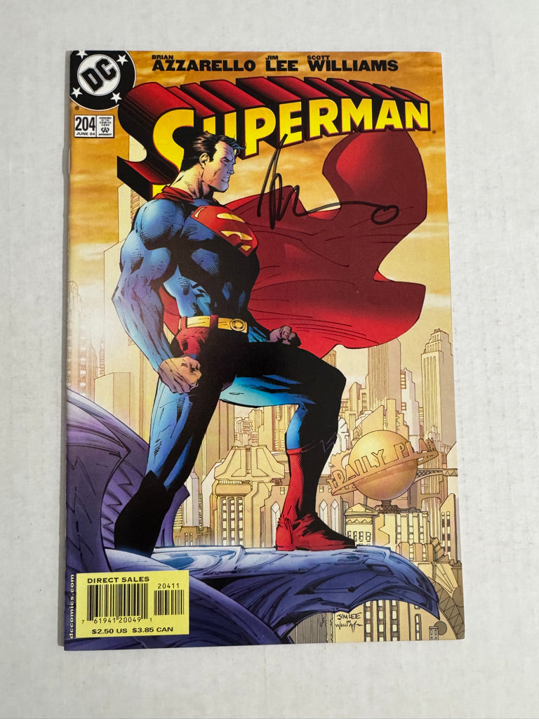 SUPERMAN #204 Vol 2 NM- Jim Lee Cover SIGNED by Brian Azzarello