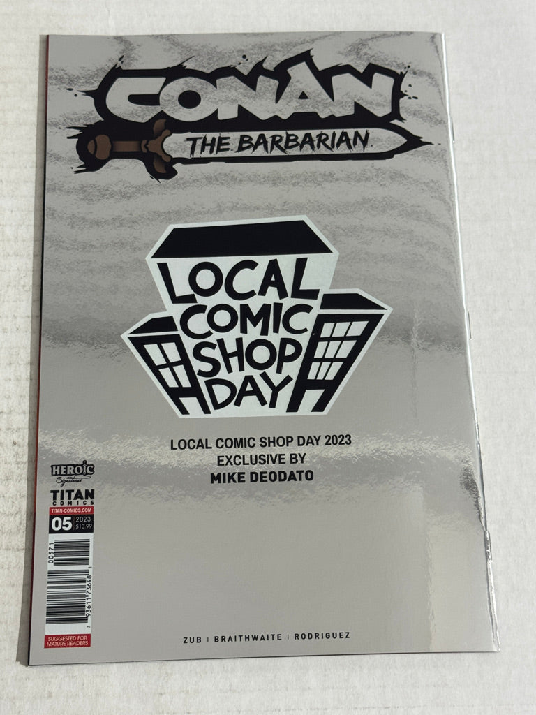 CONAN THE BARBARIAN #5 NM Mike Deodato Jr Virgin Foil LCSD Variant