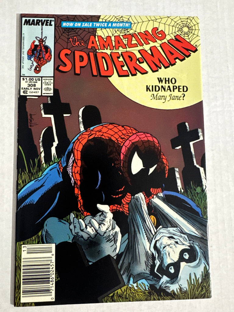 AMAZING SPIDER-MAN #308 VF- Todd McFarlane Cover NEWSSTAND