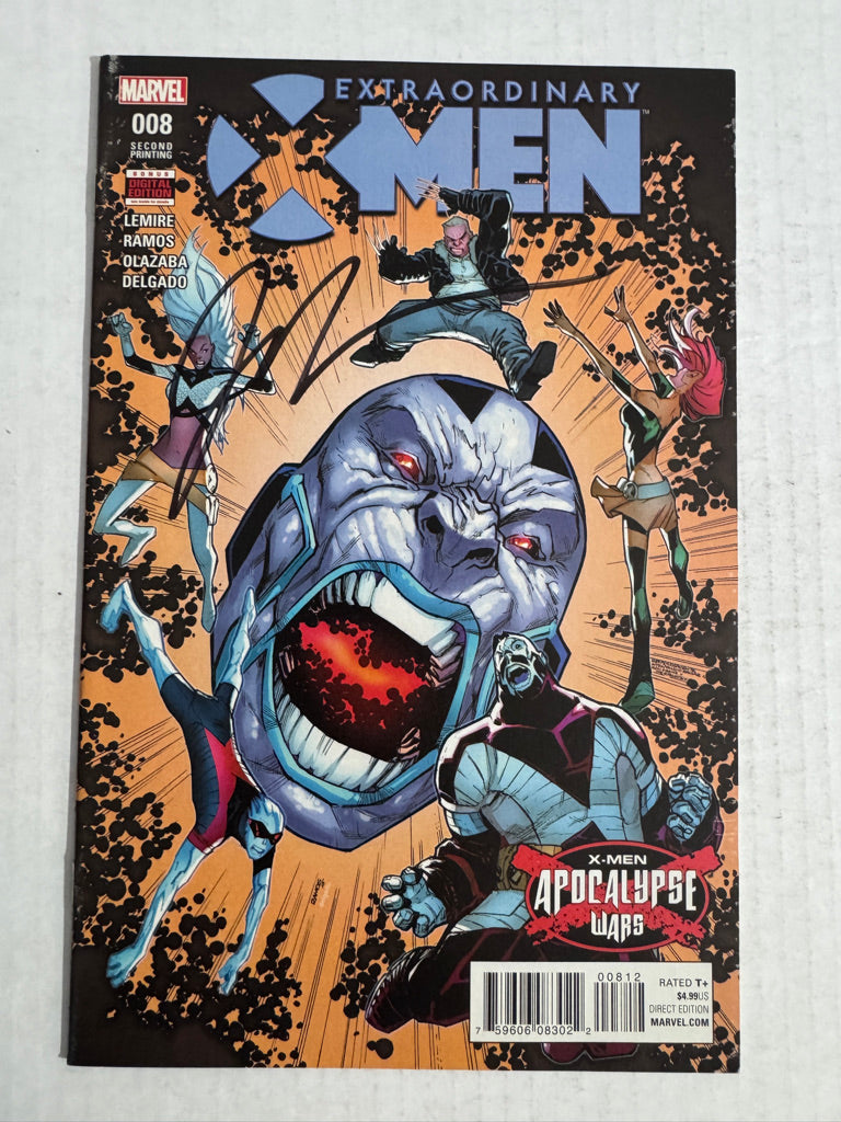 Extraordinary X-Men #8 FN/VF 2nd Print Humberto Ramos Variant SIGNED by Jeff Lemire