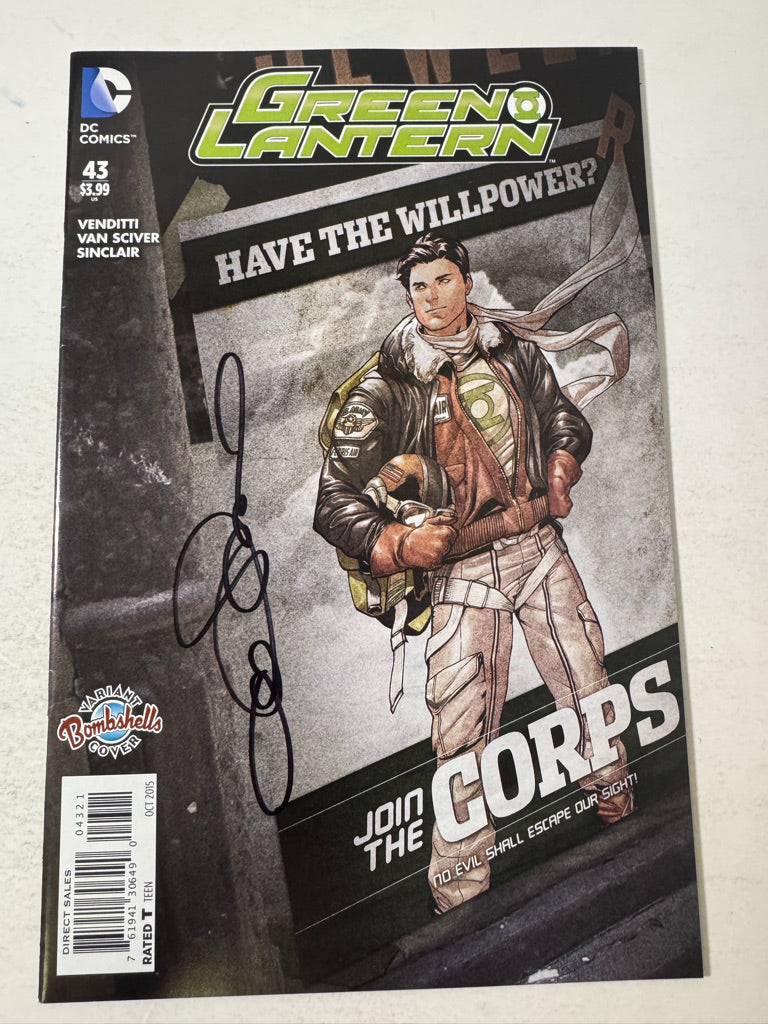 GREEN LANTERN #43 Vol 5 VF/NM Bombshells Variant SIGNED by Emma Luppacchino