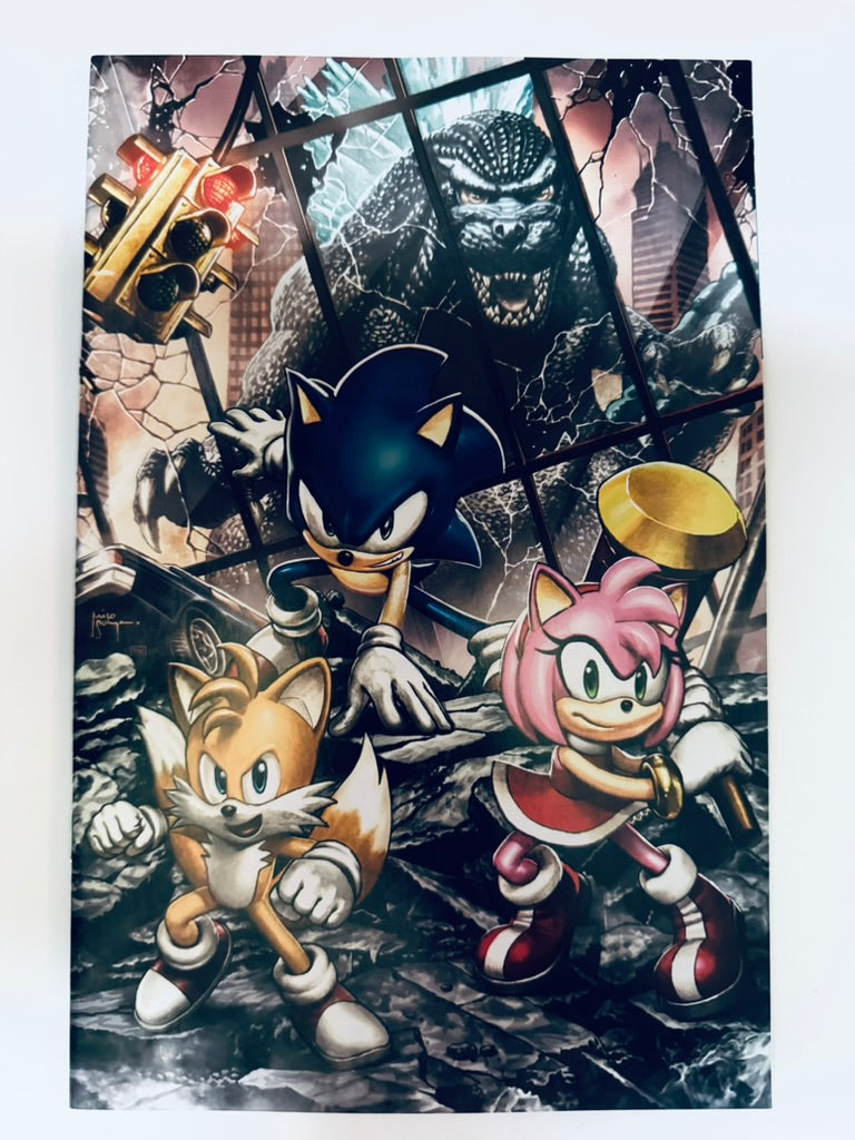 SONIC THE HEDGEHOG X GODZILLA #1 NM 1:75 Mico Suayan Virgin Variant