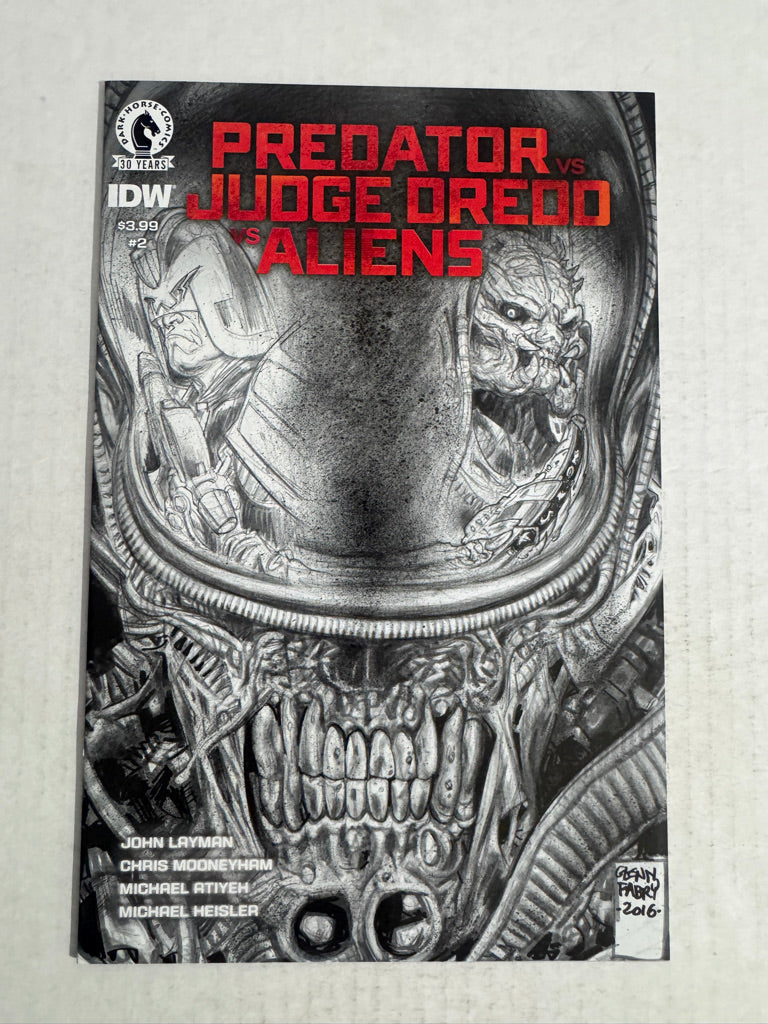 PREDATOR VS JUDGE DREDD VS ALIENS #2 NM Glenn Fabry Sketch Variant