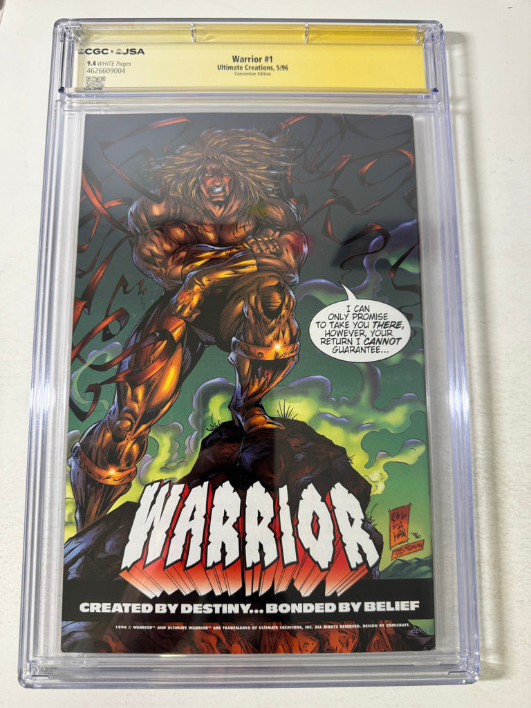 WARRIOR #1 9.4 CGC JSA SDCC Exclusive Variant SIGNED James Hellwig aka Ultimate Warrior