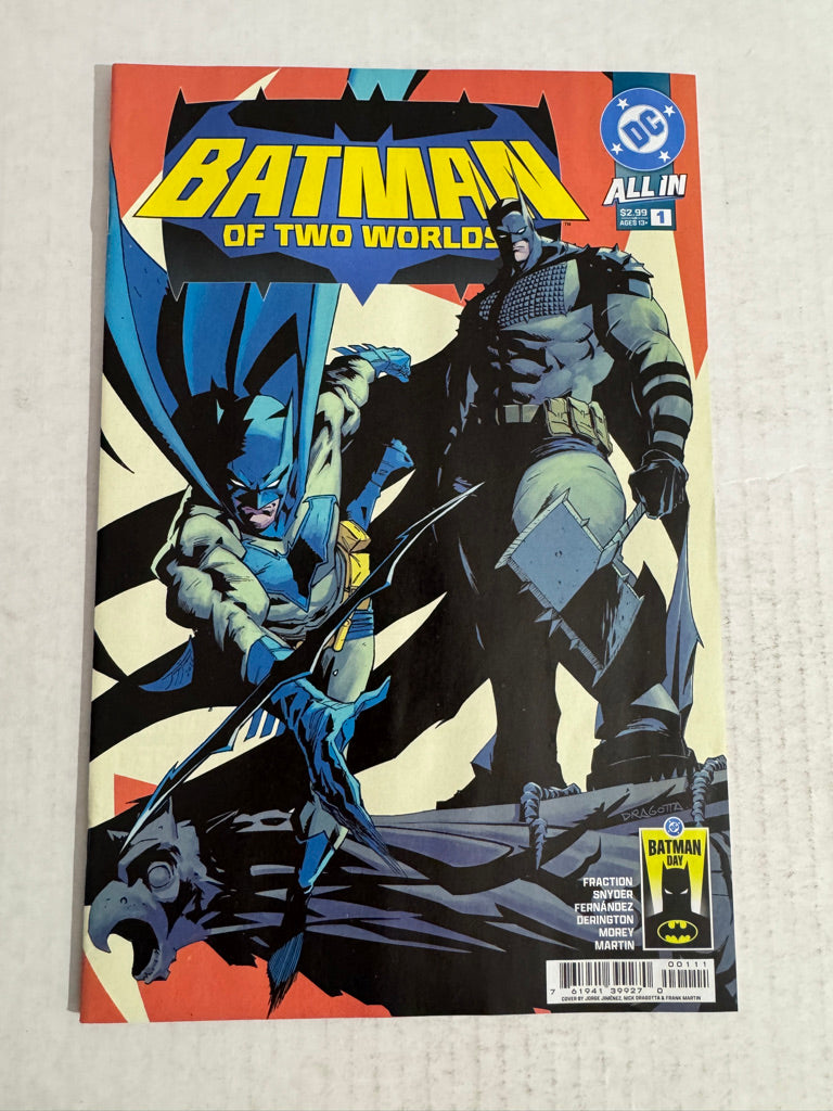 BATMAN OF TWO WORLDS #1 Nick Dragotta Cover BATMAN DAY RELEASE