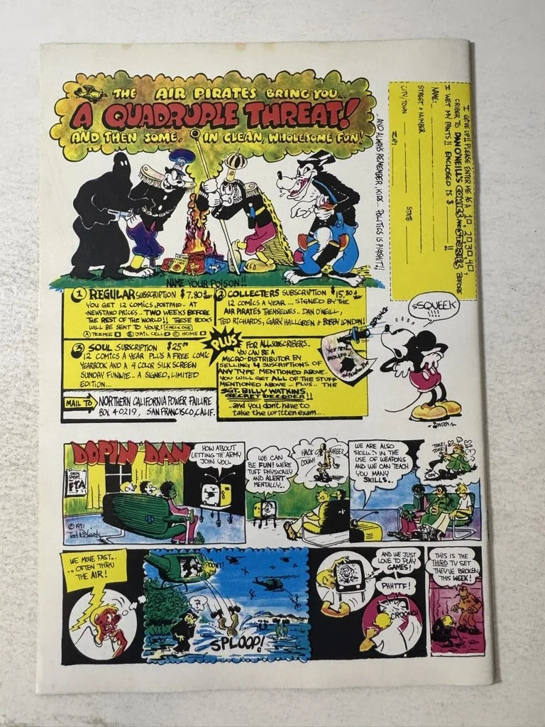 AIR PIRATE FUNNIES #1 VF/NM BANNED by DISNEY