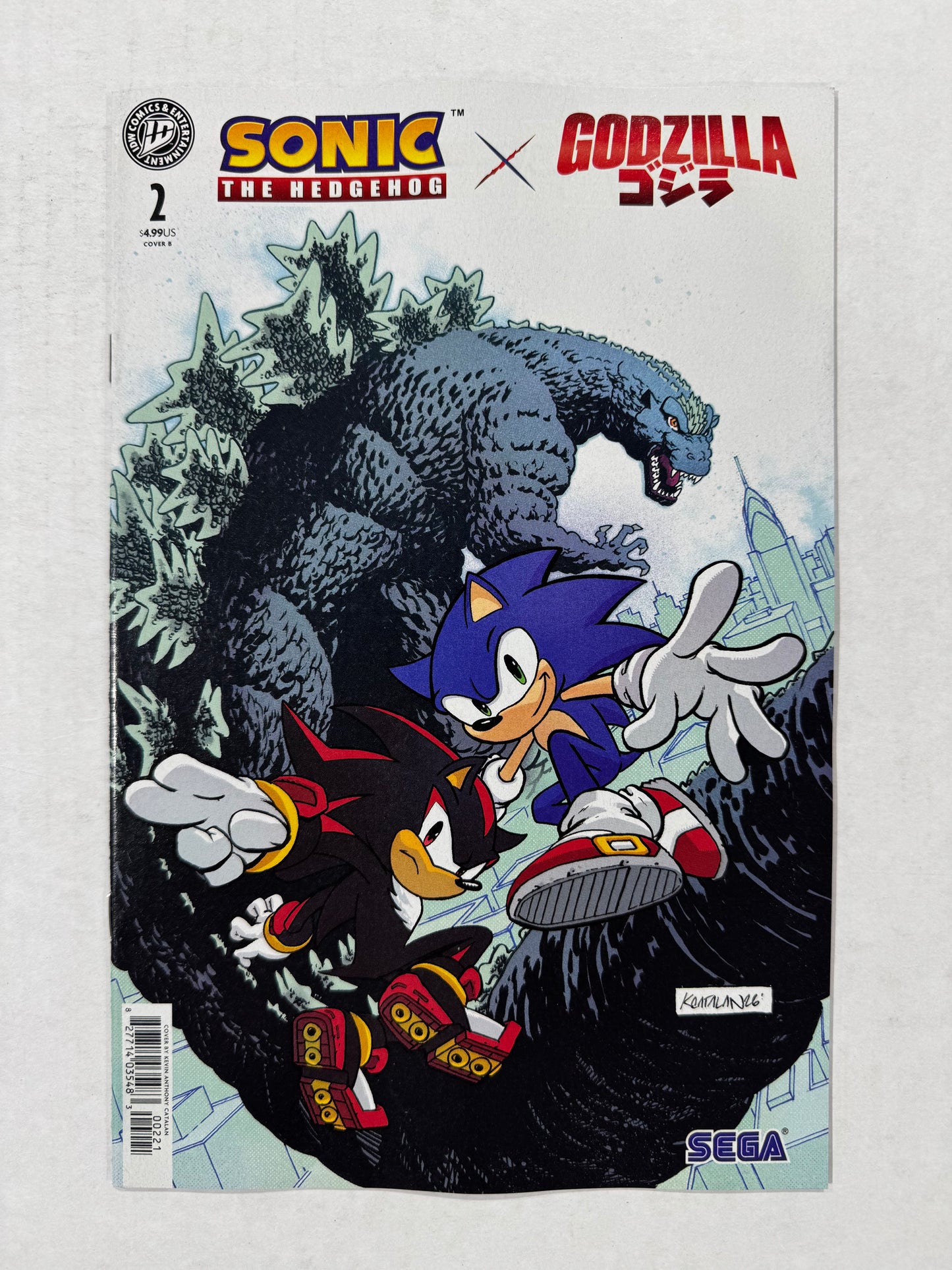 SONIC THE HEDGEHOG x GODZILLA #2 NM Cover B Kevin Anthony Catalan Variant