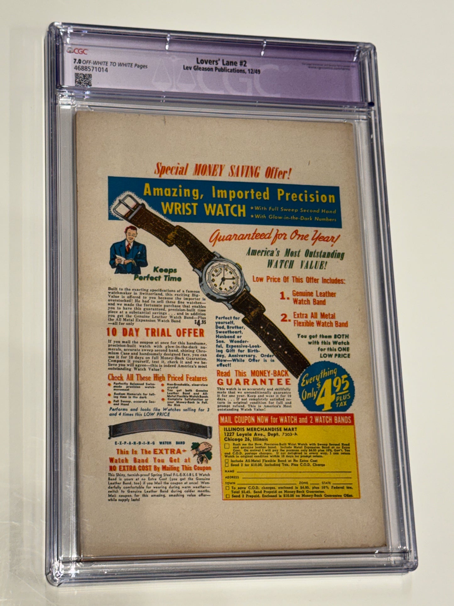LOVERS' LANE #2 CGC 7.0 Restored