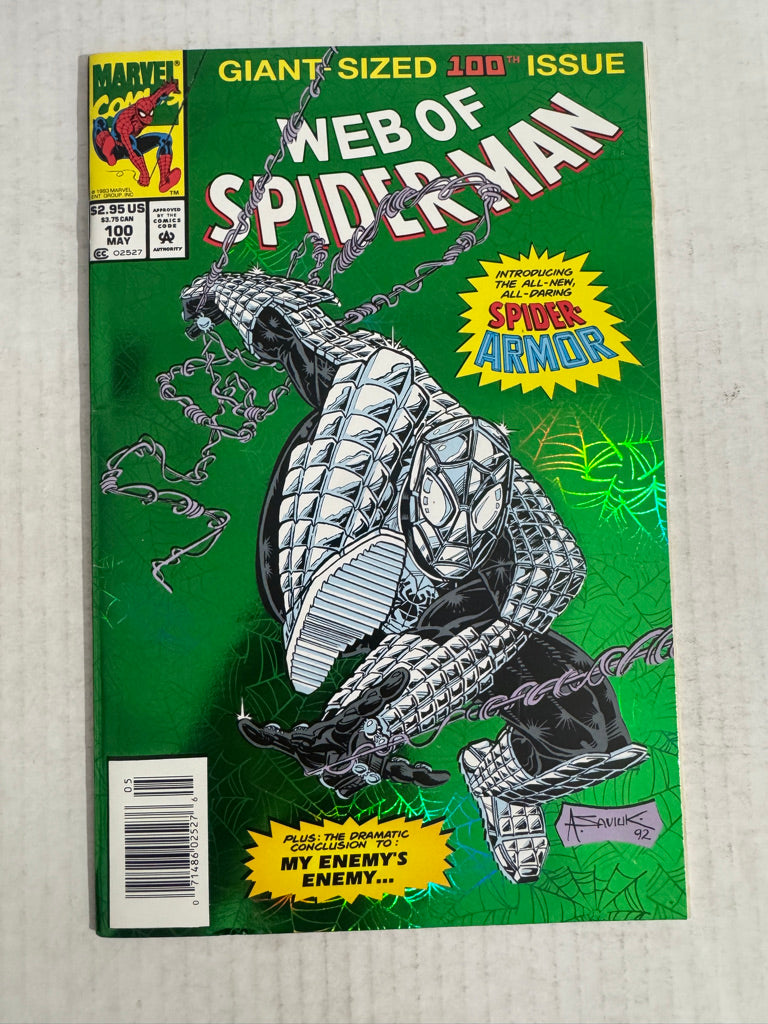 WEB OF SPIDER-MAN #100 VF Foil Cover NEWSSTAND