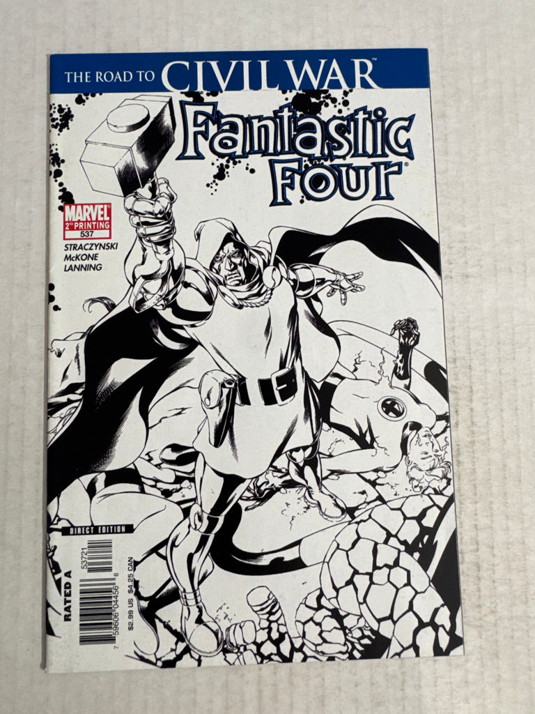 FANTASTIC FOUR #537 VF 2nd Print B/W Variant