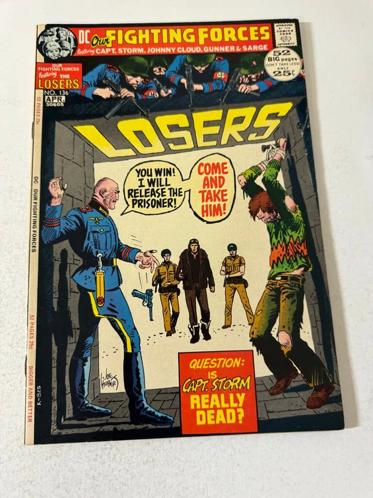 OUR FIGHTING FORCES #136 VF+ Joe Kubert Cover
