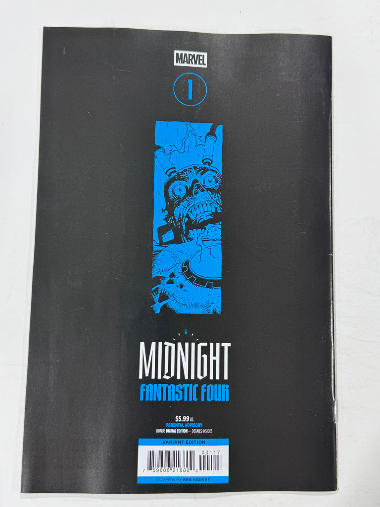 MIDNIGHT FANTASTIC FOUR #1 NM 1:50 Ben Harvey Virgin Variant