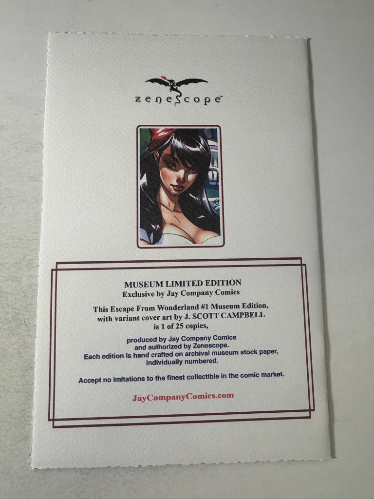 GRIMM FAIRY TALES PRESENTS ESCAPE FROM WONDERLAND #1 NM J Scott Campbell Museum Edition Variant LTD to 25