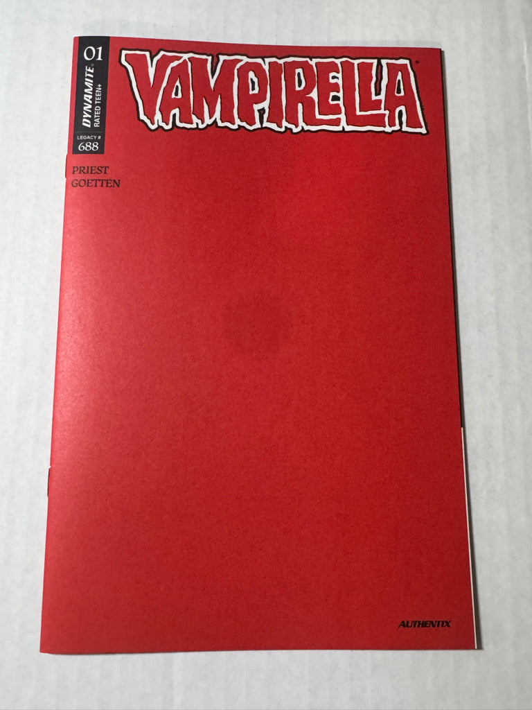 VAMPIRELLA #1 / #688 NM Red Blank Blind Bag Variant