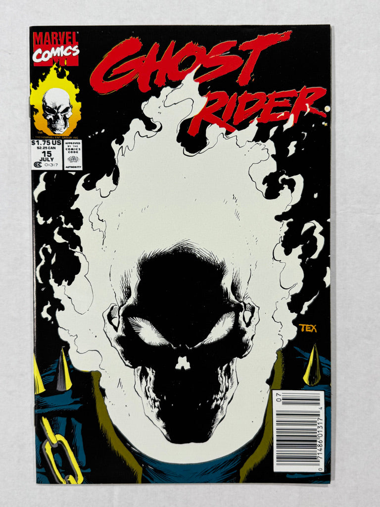 GHOST RIDER #15 Vol 2 NM- Glow In The Dark Cover NEWSSTAND