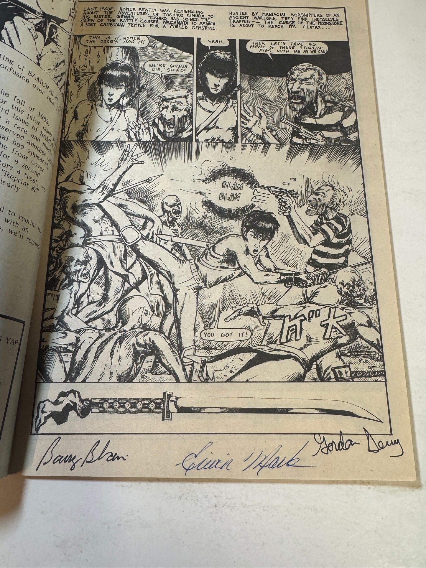SAMURAI #10 VF SIGNED 3x