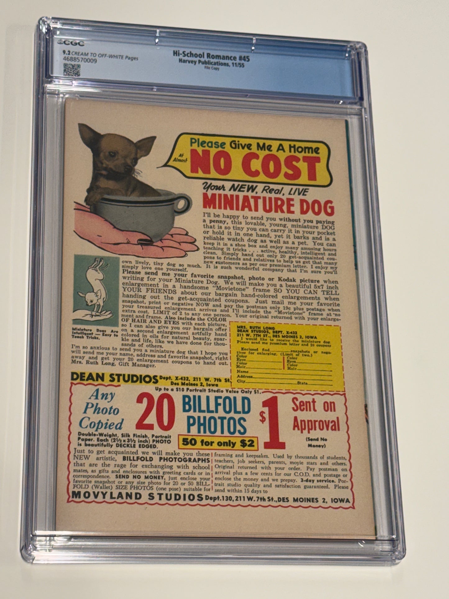 HI-SCHOOL ROMANCE #45 CGC 9.2
