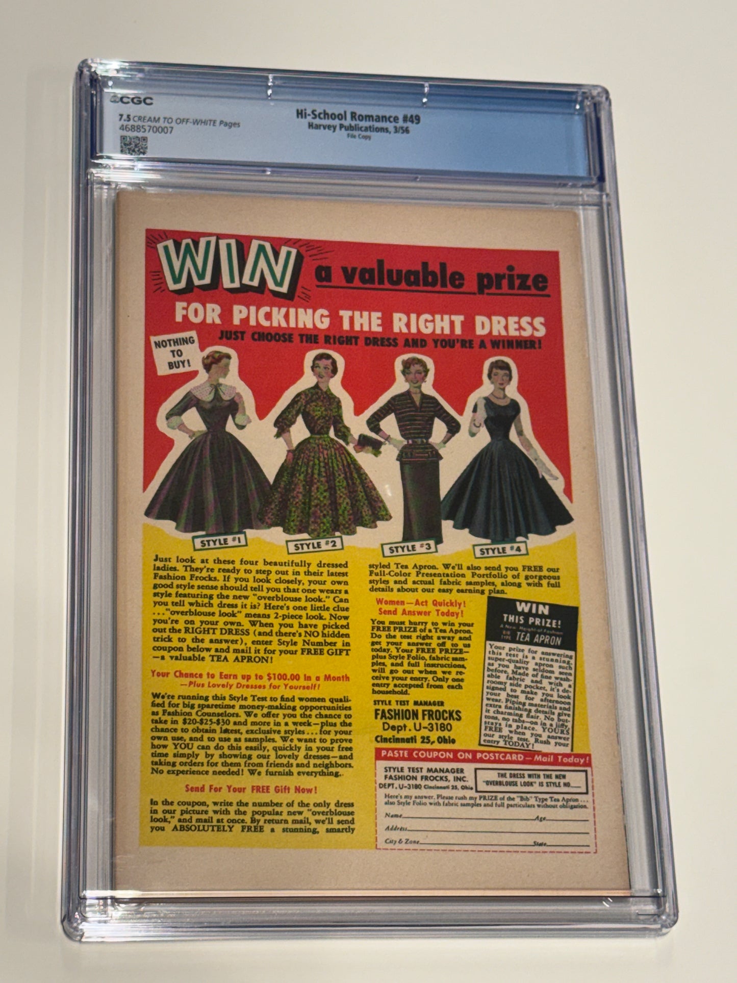 HI-SCHOOL ROMANCE #49 CGC 7.5