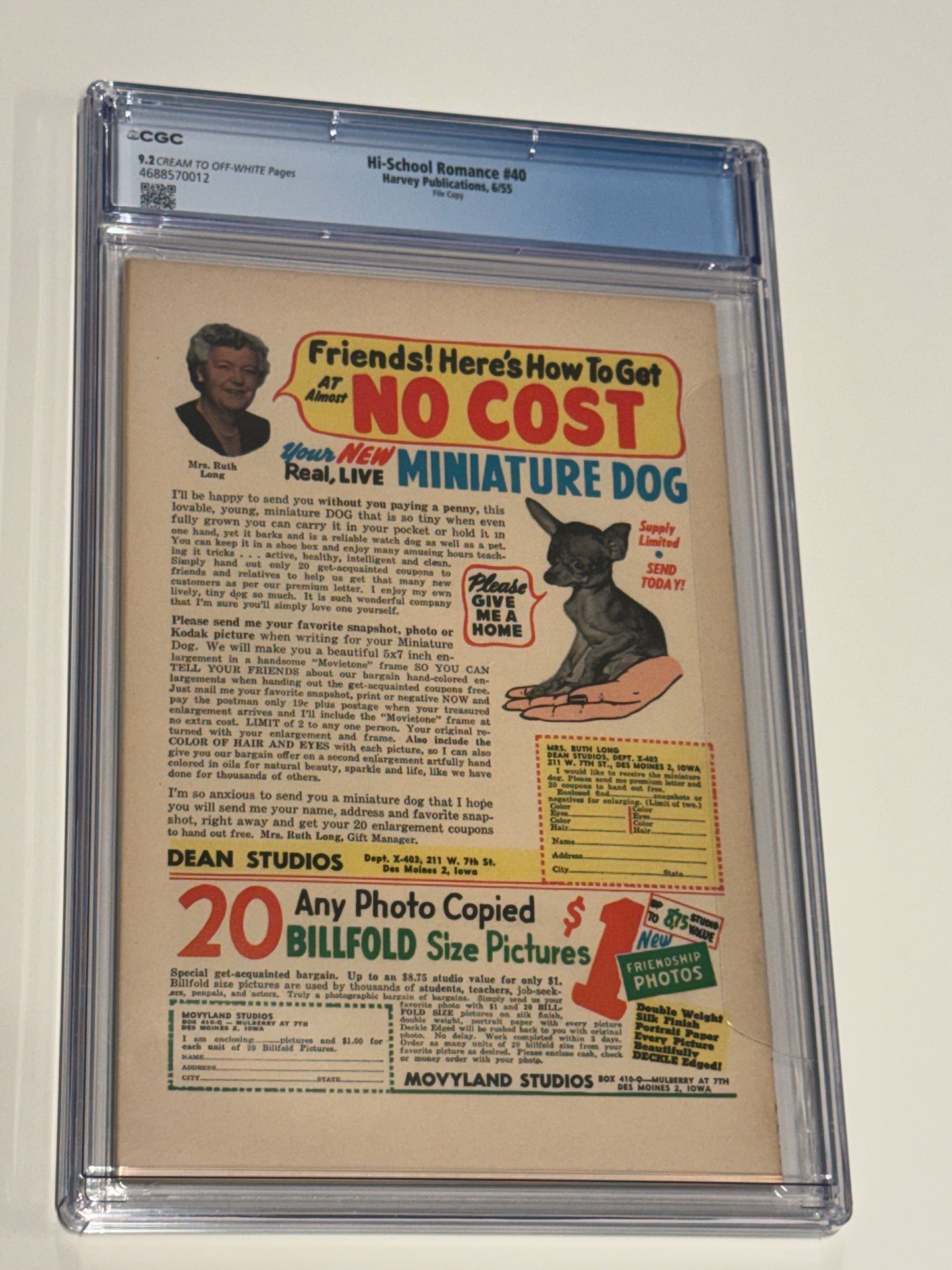 HI-SCHOOL ROMANCE #40 CGC 9.2