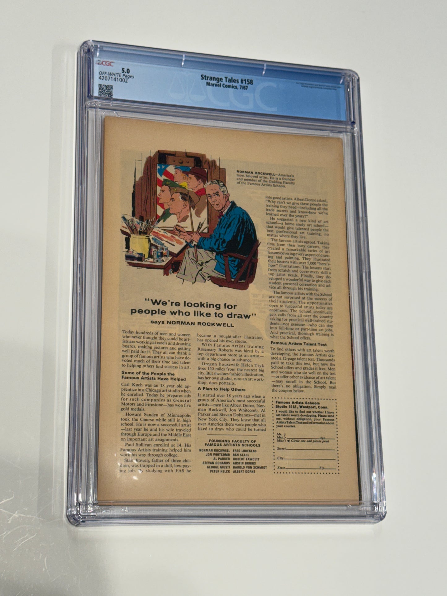 STRANGE TALES #158 CGC 5.0 1ST APPEARANCE (Cracked case)