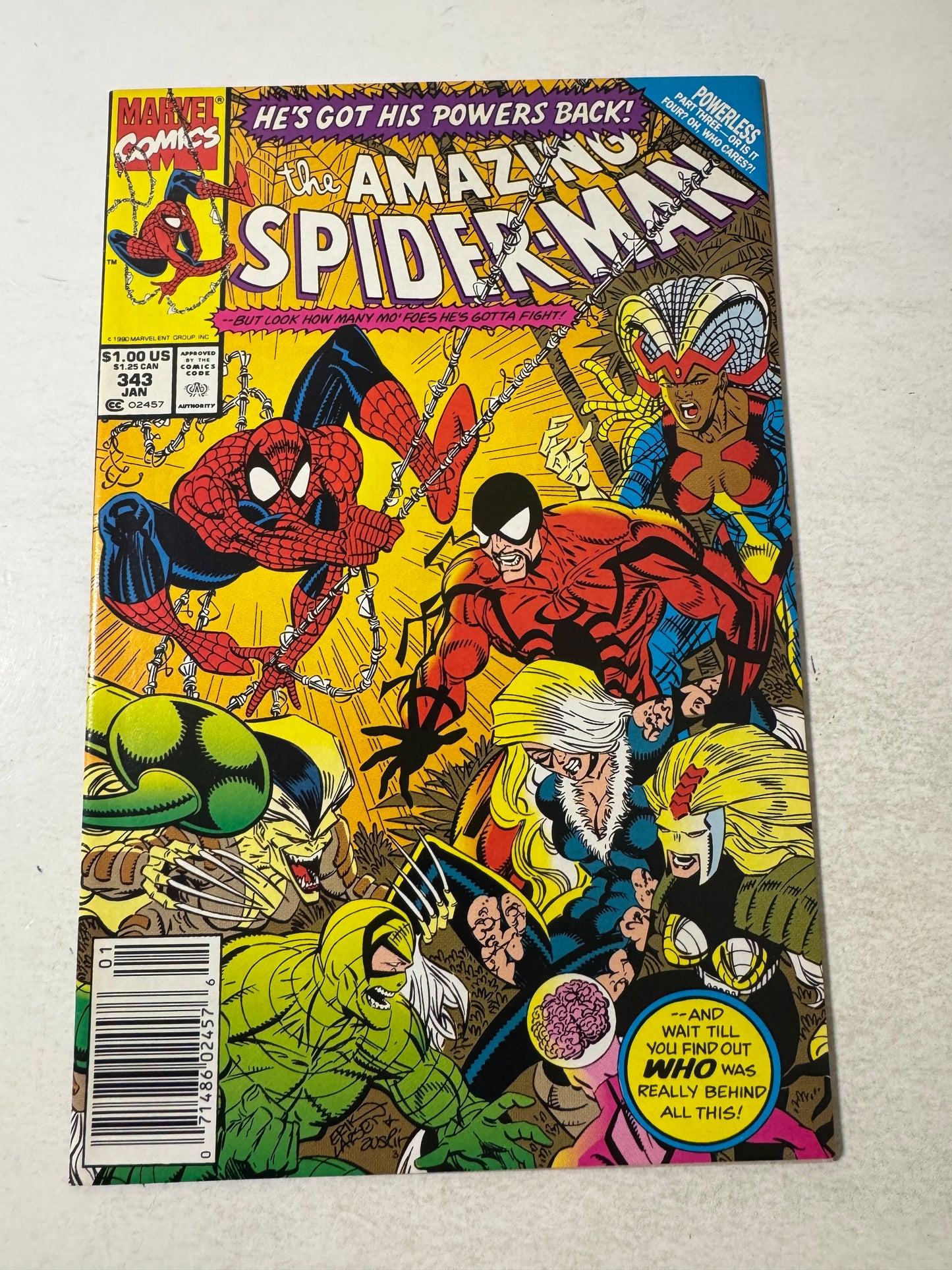 AMAZING SPIDER-MAN #343 VF NEWSSTAND - 1ST APPEARANCE