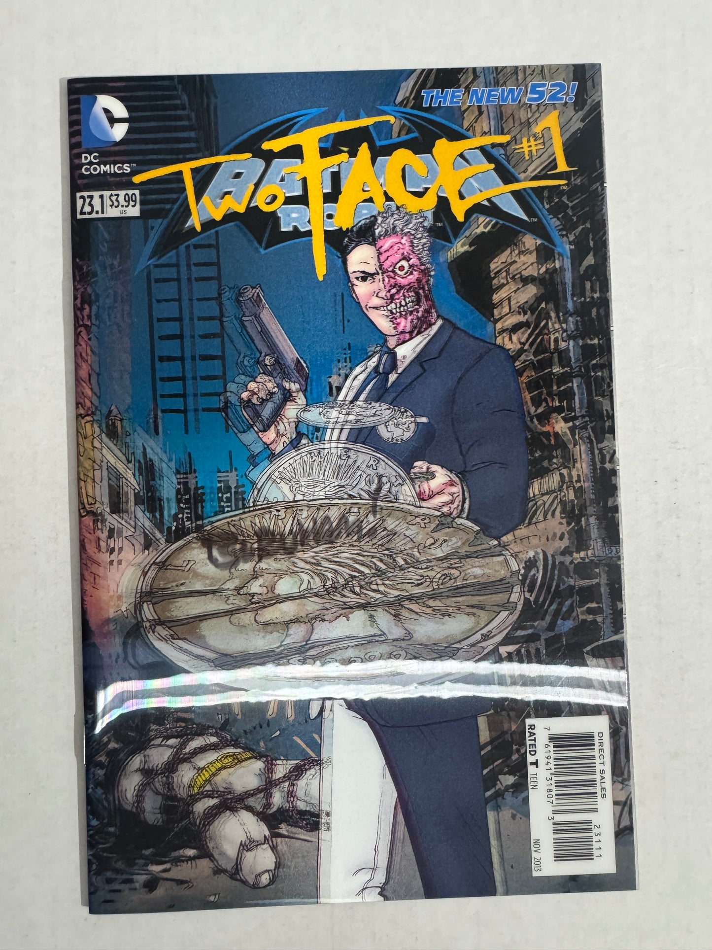 BATMAN & ROBIN #23.1 TWO-FACE #1 Vol 2 NM Lenticular Cover SIGNED by Chris Burnham