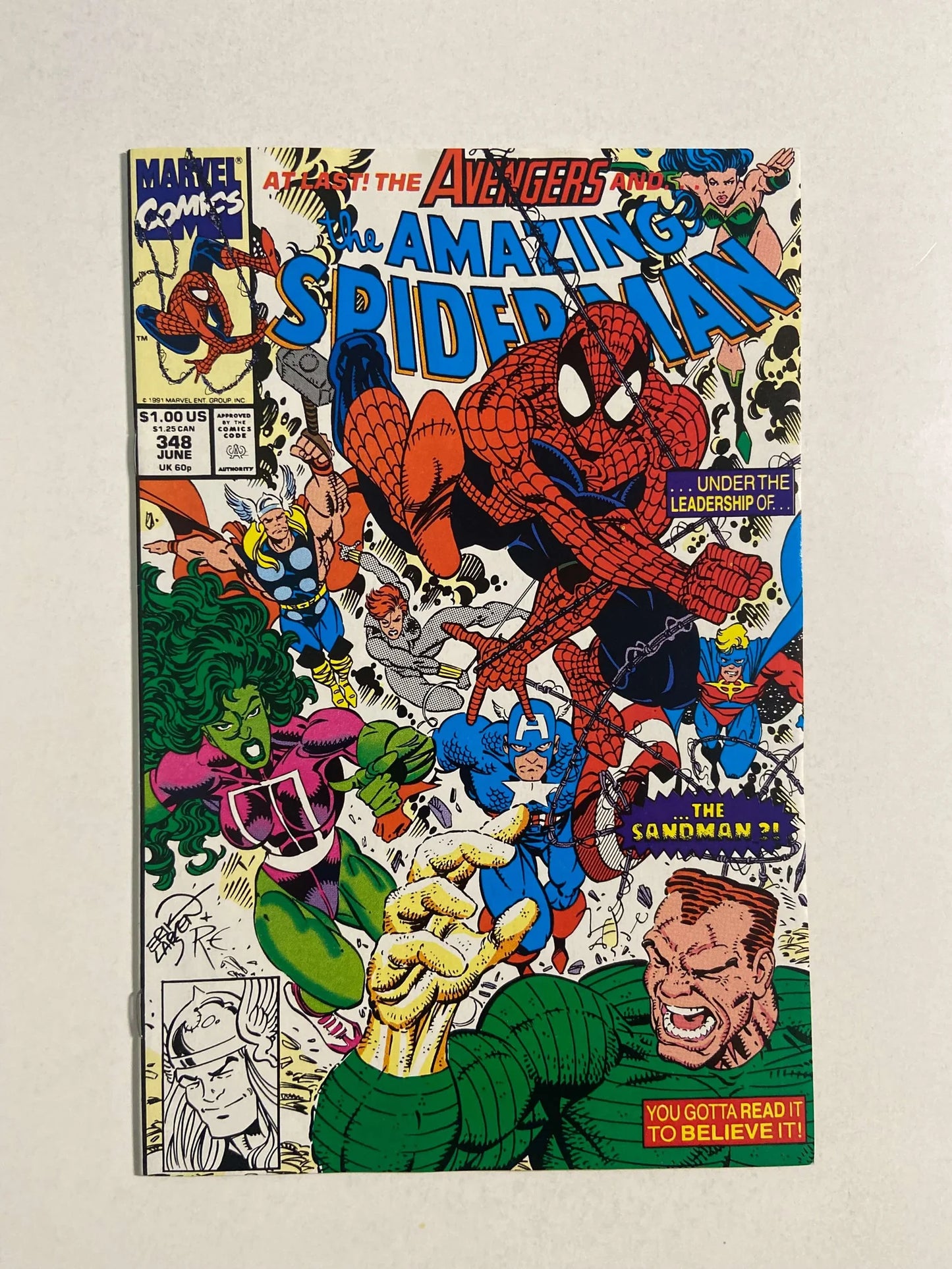 AMAZING SPIDER-MAN #348 NM Erik Larsen Cover