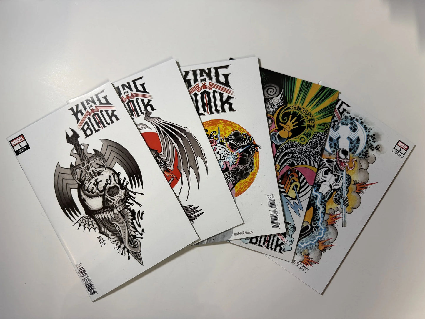 KING IN BLACK #1-5 NM Bederman Tattoo Variant Set