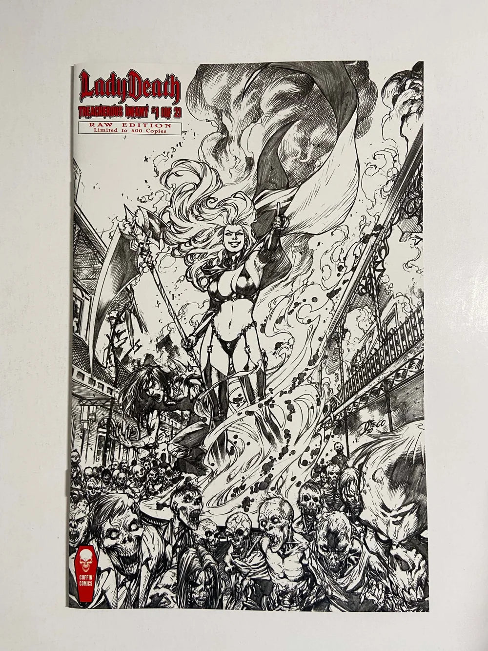 LADY DEATH Treacherous Infamy #1 NM Raw Edition Variant LTD 400