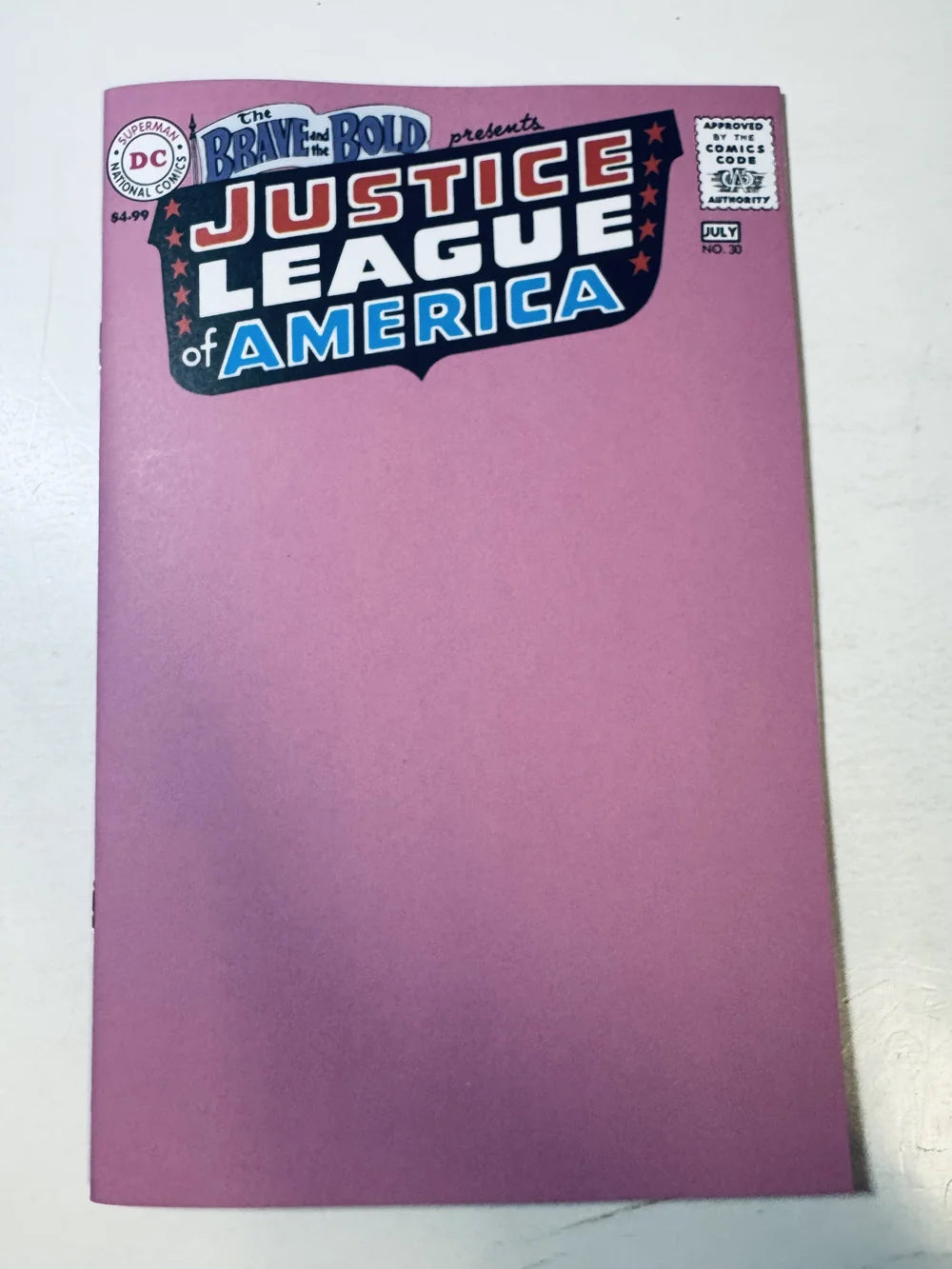 THE BRAVE AND THE BOLD #30 NM Facsimile Blank Variant
