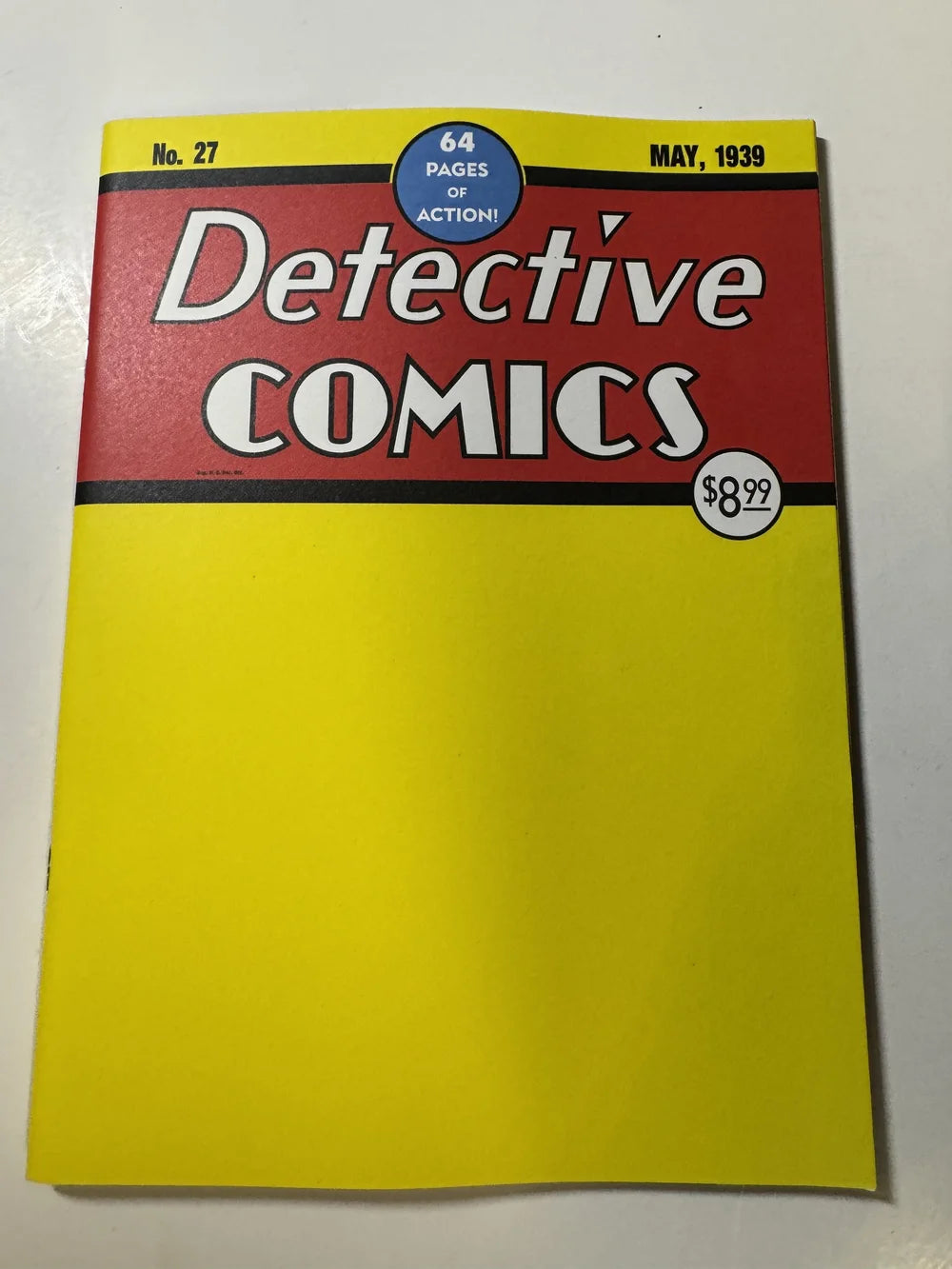 DETECTIVE COMICS #27 NM 2024 Facsimile Blank Variant (Oversize)